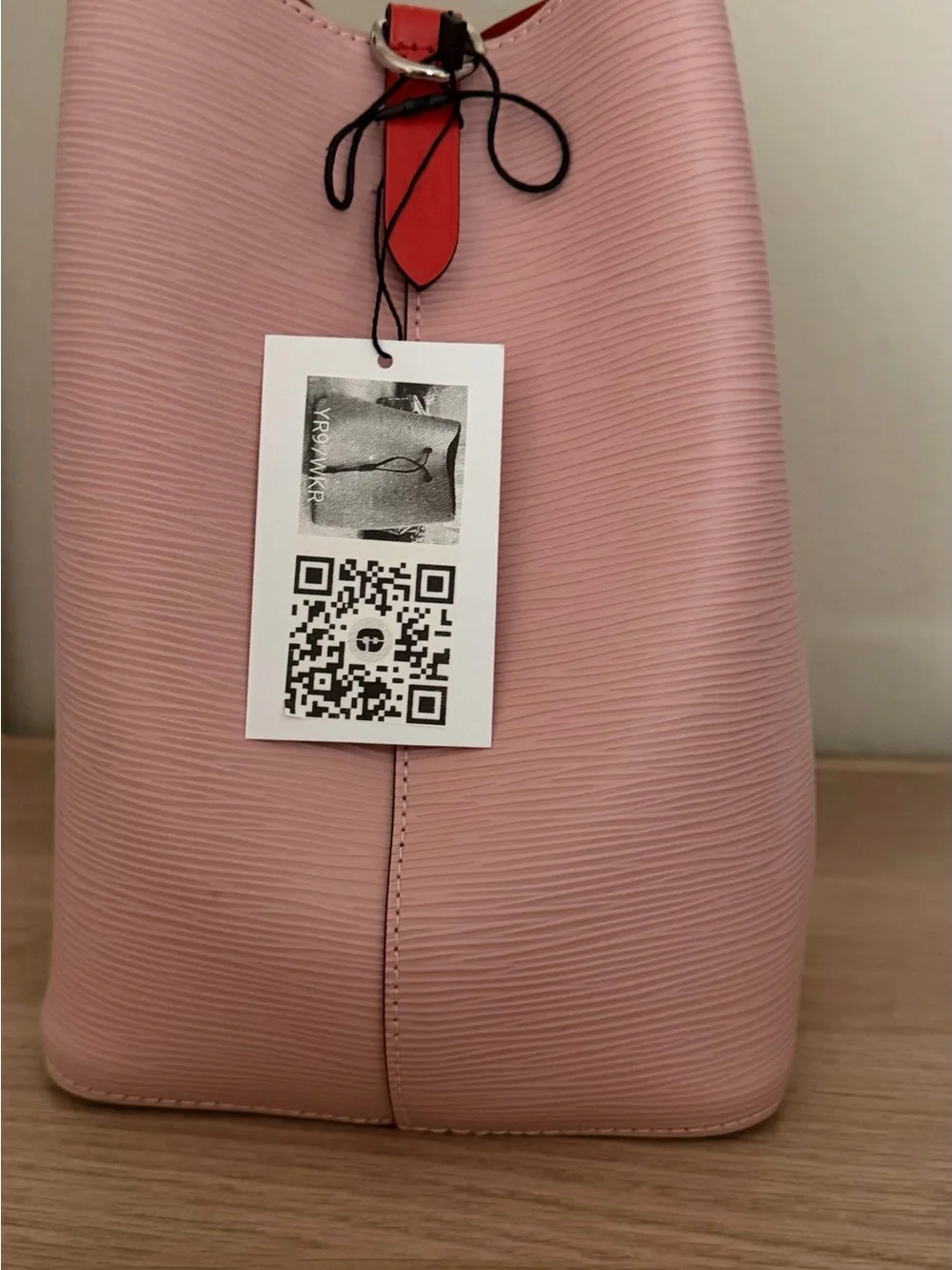 Louis Vuitton Pink Bucket Shoulder Bag with Red Trim